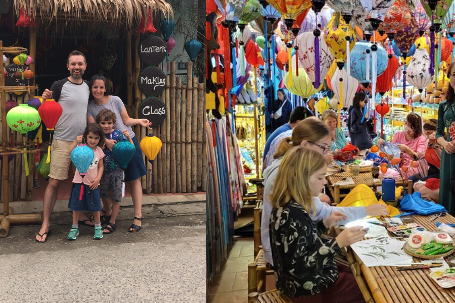 Joining a lantern-making class in Hoi An is a fun and creative activity for kids